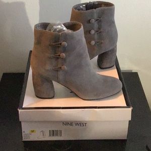 Gray suede boots